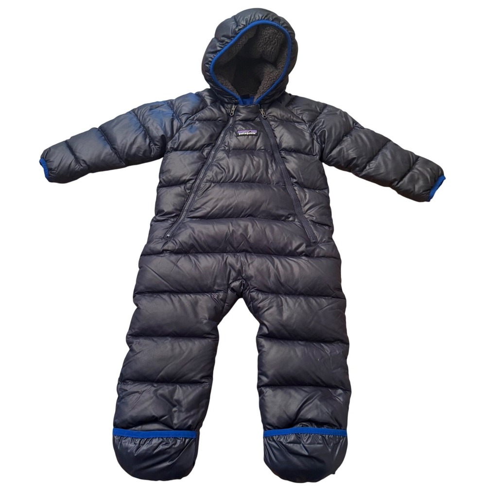 Patagonia Infant Hi-Loft Down Sweater Bunting Blue Navy 12-18M Snowsuit